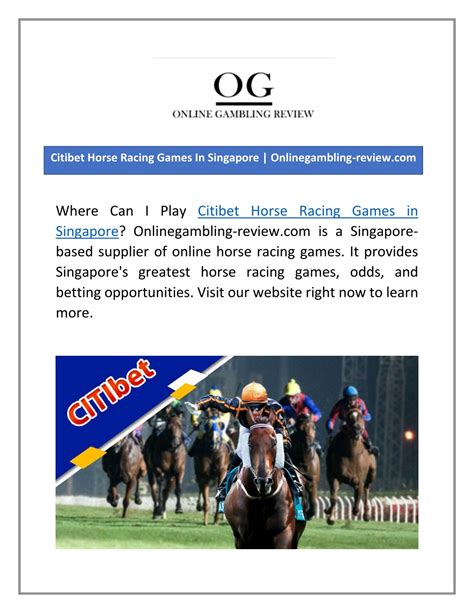 citibet horse racing games singapore|Singapore Horse Betting .